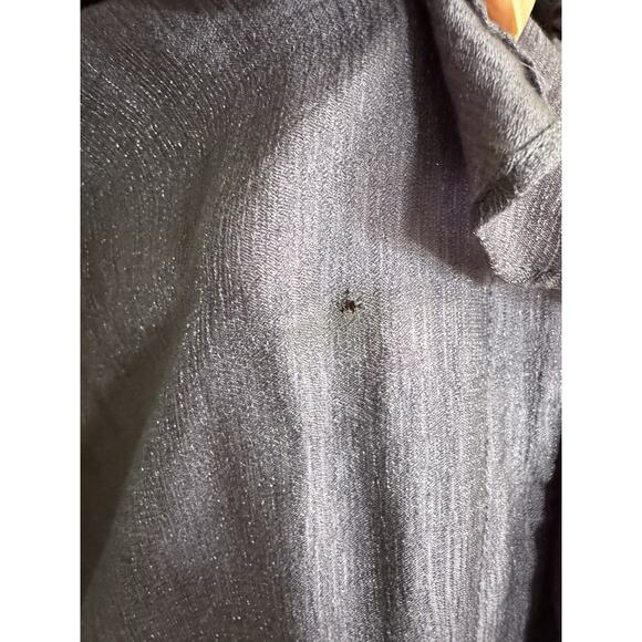 Coldwater Creek Button Up Sz 1X Purple Ruffled Neck Cottagecore Dark Academia - Picture 6 of 11